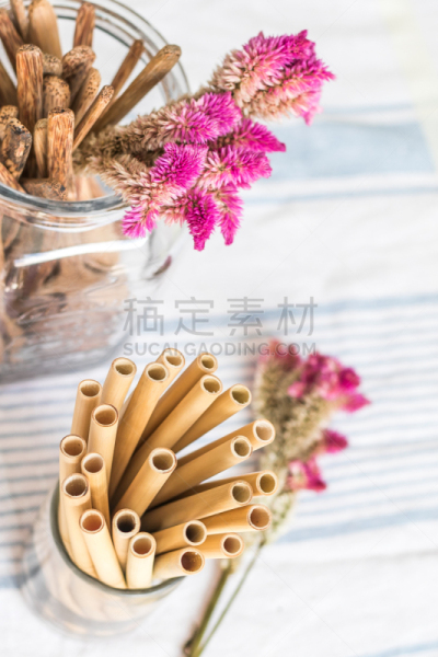 吸管,桌布,亚麻布,笋,干的,贺卡,植物,花,叠