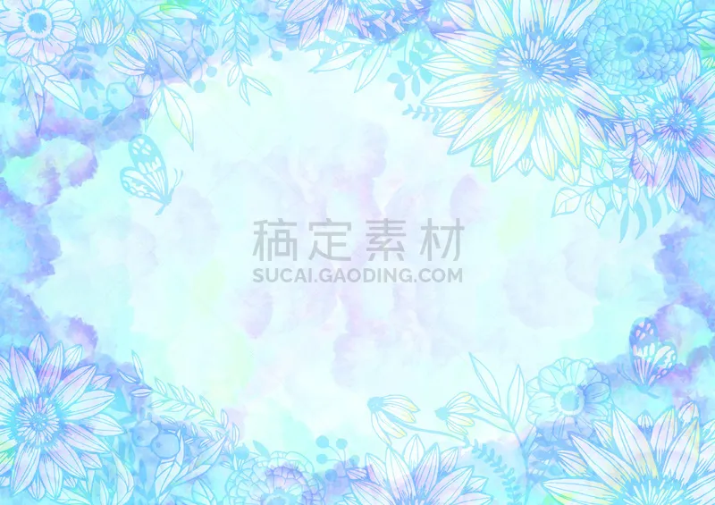 蓝色 浅蓝色 植物 背景 式样 水彩画 青绿色 材料 花 复古图片素材下载 稿定素材 蓝色 浅蓝色 植物 背景 式样 水彩画 青绿色 材料 花 复古图片素材下载 稿定素材