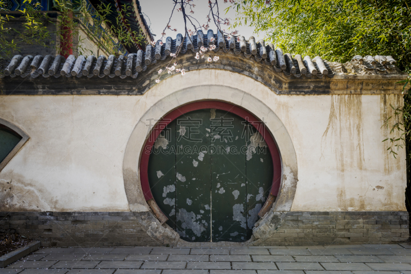 园林,大门,关闭的,式样,古典风格,国际著名景点,传统,清新,北京,云