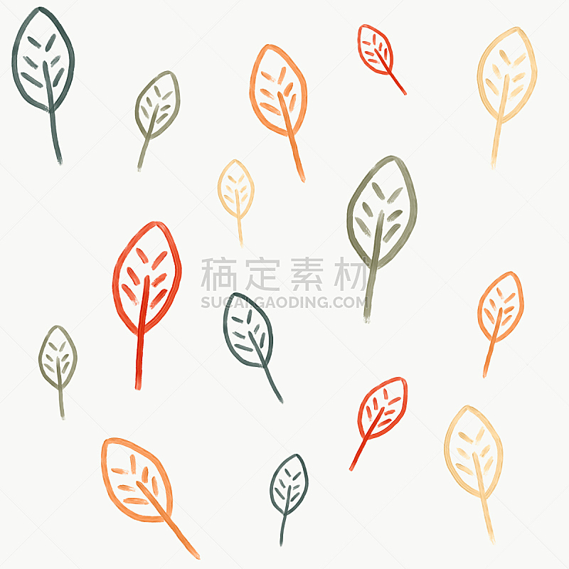 白色背景,秋天,式样,动物手,九月,十月,背景分离,环境,绘制,树