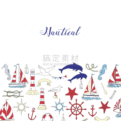 船,背景,帆船,野玫瑰,海马,海豚,浮标,锚,海星,灯塔楼