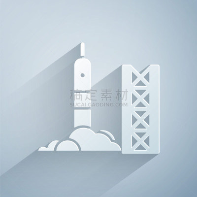 火箭,绘画插图,矢量,空间站,灰色背景,图标,新船揭幕式,分离着色