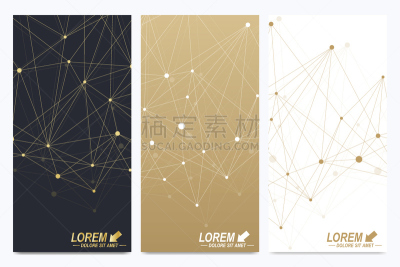 点连成线,贺卡,技术,矢量,黄金,分子,化学,背景,科学,几何形状