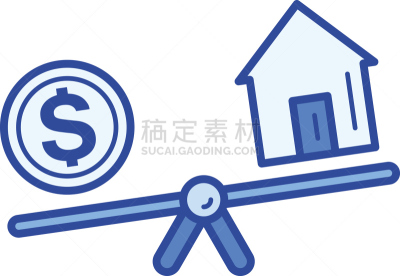 房地产,贷款,线图标,比例,背景分离,比较,平衡,秤,豪宅,存钱罐
