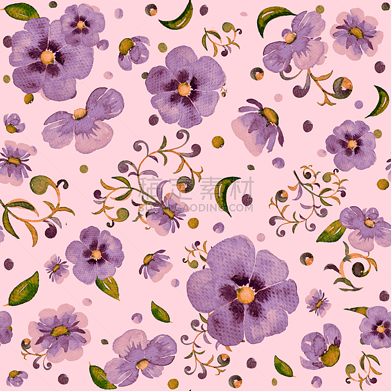 式样,紫色,纹理,花纹,水彩画,水彩画颜料,背景分离,纺织品,四方连续纹样,花