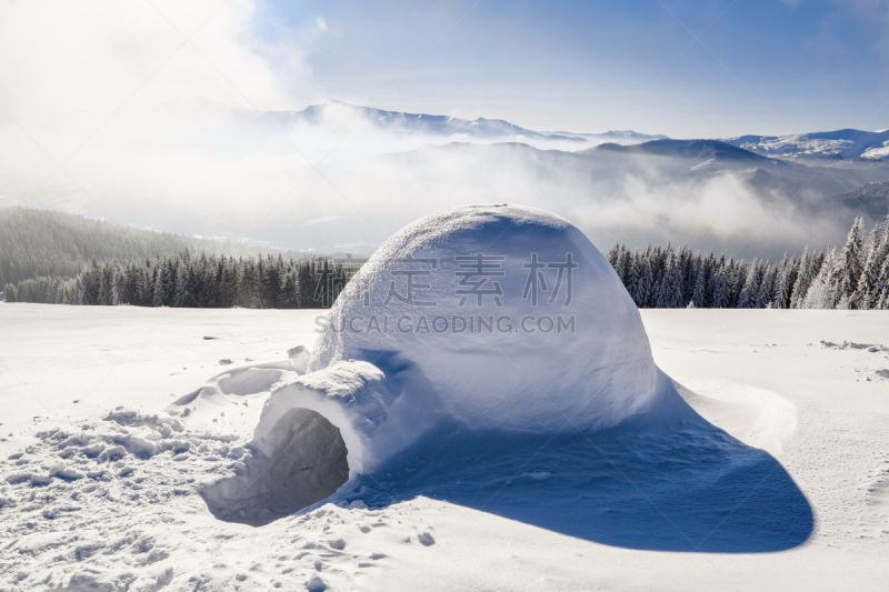 雪,冬天,圆形,地形,圆顶雪屋,小册子,非凡的,巨大的,酷,越过