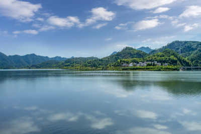 风景,浙江省,自然美,千岛湖,水,天空,美,水平画幅,夏天,水库