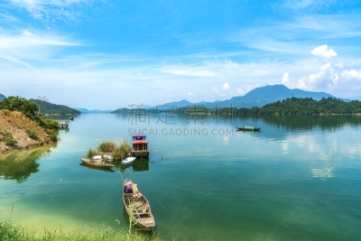 风景,浙江省,自然美,千岛湖,水,天空,美,水平画幅,夏天,水库