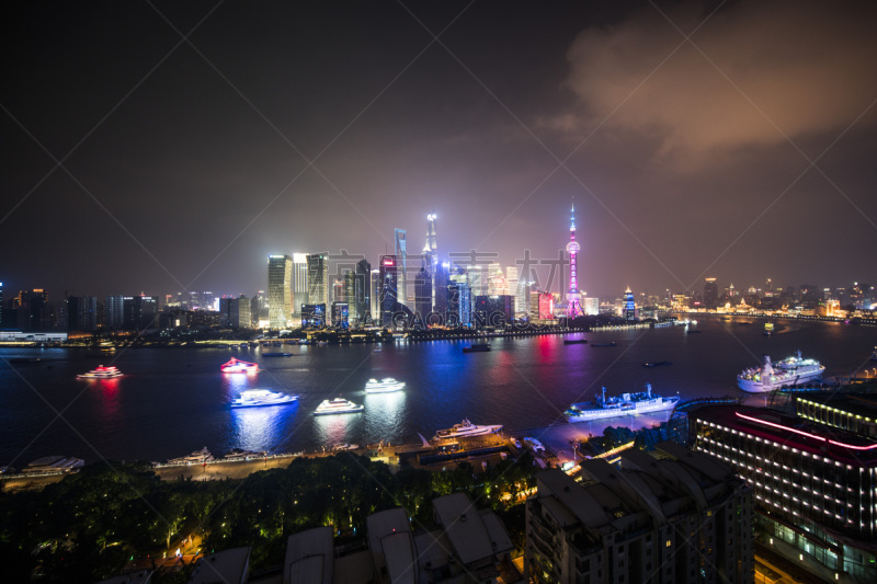 夜晚,上海,天空,未来,浦东,金茂大厦,都市风景,现代,国际著名景点,东方明珠塔