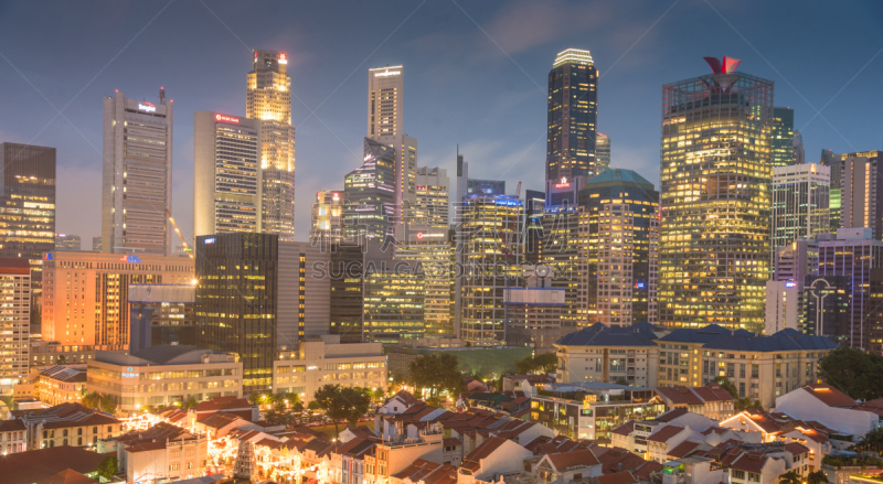 View of The skyline of Singapore downtown CBD