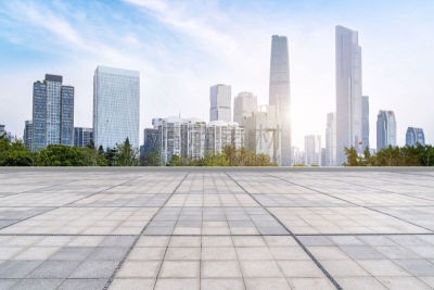 现代,空的,砖地,广州,建筑,方形画幅,天空,美,未来,水平画幅