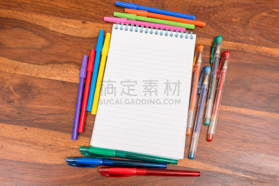 笔记本,水笔,办公用品,艺术,水平画幅,绿色,橙色,无人,写字器具,木制