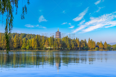 杭州,风景,俄亥俄河,西湖,水,天空,夏天,光,湖