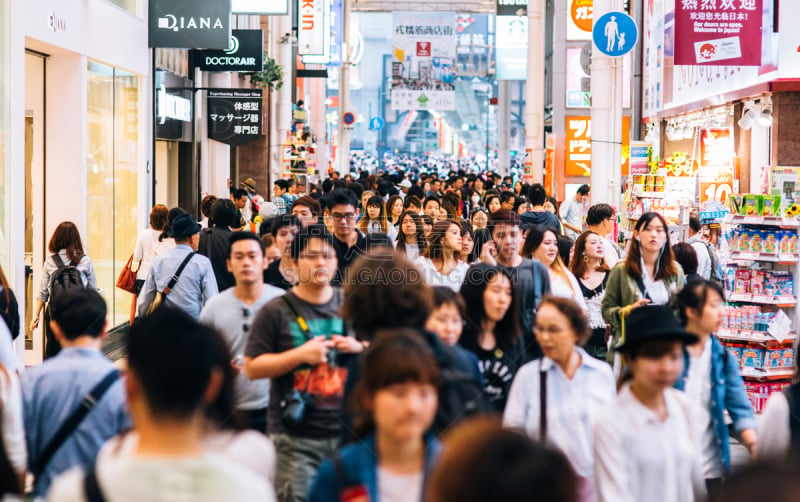 拥挤的,街道,日本,人群,群众,旅行者,城市,生活方式,高峰时间