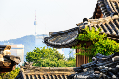 北村韩屋村,都市风景,韩国,首尔,塔,美,水平画幅,无人,传统,古老的