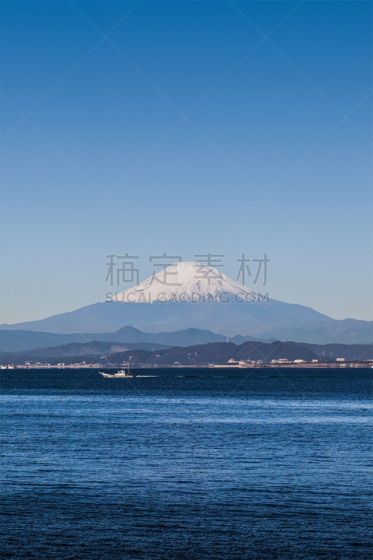 富士山,山,江之岛,雪,古董,著名景点,古典式,波浪,水湾,户外