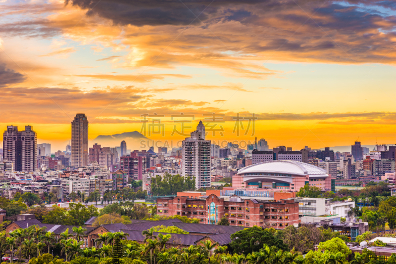 都市风景,黄昏,体育场,天空,水平画幅,无人,曙暮光,信义区,户外,方向