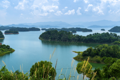 风景,浙江省,自然美,千岛湖,水,天空,美,水平画幅,夏天,水库