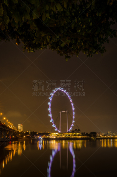 新加坡市,城市天际线,滨海湾 ,摩天轮,垂直画幅,公园,车轮,度假胜地,水平画幅,新加坡
