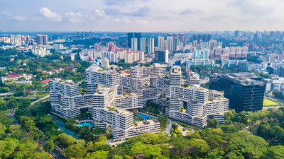 都市风景,现代,城市,航拍视角,自然美,顶部,克拉码头,水平画幅,新加坡,无人