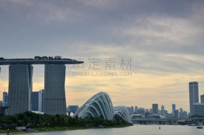 新加坡市,城市天际线,建筑外部,现代,办公室,天空,车轮,水平画幅,新加坡,夜晚