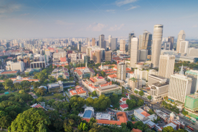 都市风景,新加坡市,城市天际线,航拍视角,市区,中环,宽的,天空,夜晚,市区路