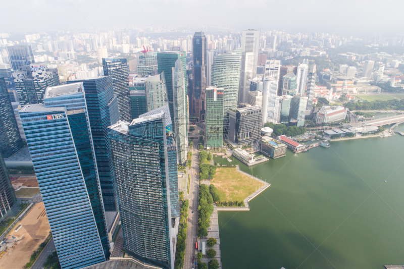 都市风景,新加坡市,城市天际线,航拍视角,市区,宽的,中环,天空,夜晚,市区路