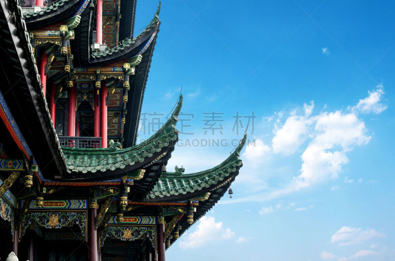 远古的,建筑,重庆,寺庙,宝塔,派克大街,地形,户外,石材,玻璃