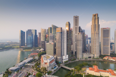 都市风景,新加坡市,城市天际线,航拍视角,市区,中环,宽的,天空,克拉码头,水平画幅