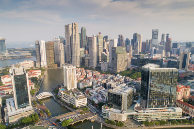都市风景,新加坡市,城市天际线,航拍视角,市区,中环,宽的,天空,克拉码头,水平画幅
