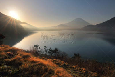 旅行者,湖,风景,富士山,日本,摄影师,自然美,日出,旅行,奉承