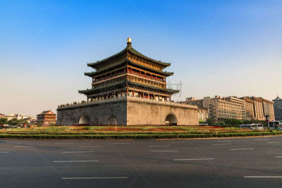 过去,西安,旅途,灯笼,中间部分,迅速,交通方式,著名景点,大门,明朝风格