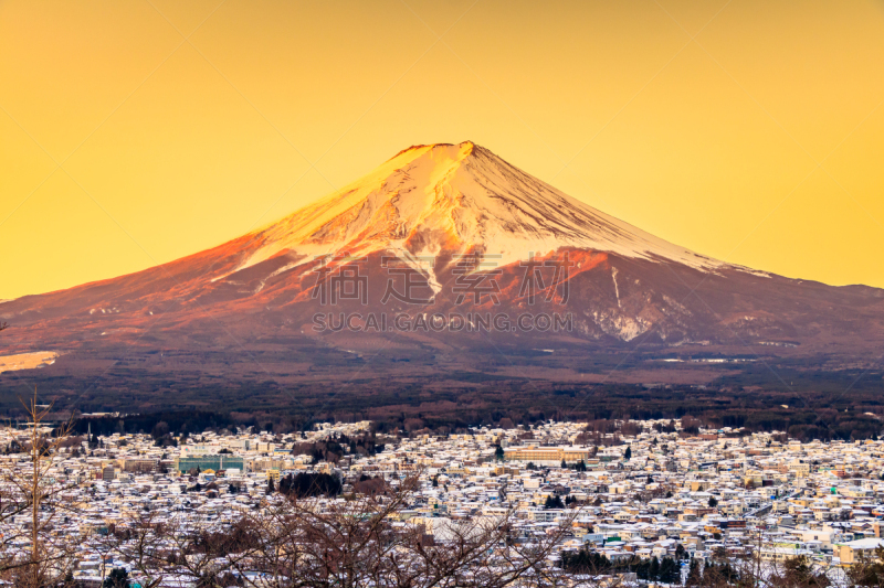 富士山,日本,自然美,水,天空,美,水平画幅,云,雪,无人