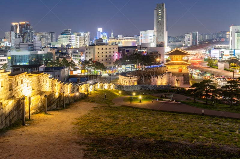 首尔,东大门,夜晚,光,过去,夜市,都市风景,韩国,著名景点,街道