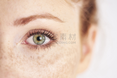 绿色眼睛,特写,人,左撇子,羊毛帽,正面视角,青少年,视网膜,化妆用品,眉毛