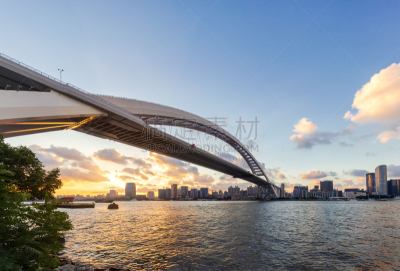 杨浦大桥,上海,航拍视角,水,天空,未来,曙暮光,滨水,都市风景,现代