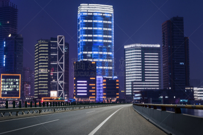 夜晚,上海,办公室,水,天空,水平画幅,无人,户外,浦东,滨水