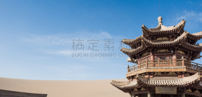 春天,中国,木制,新月形,甘肃省,敦煌,远古的,月亮,宝塔
