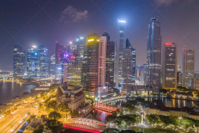 都市风景,新加坡市,城市天际线,航拍视角,市区,宽的,中环,天空,克拉码头,水平画幅