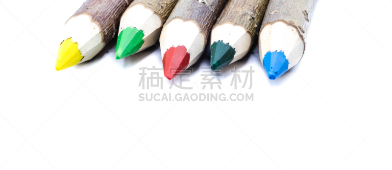 留白,艺术,水平画幅,无人,彩色铅笔,组物体,白色,剪贴路径,童年,调色板