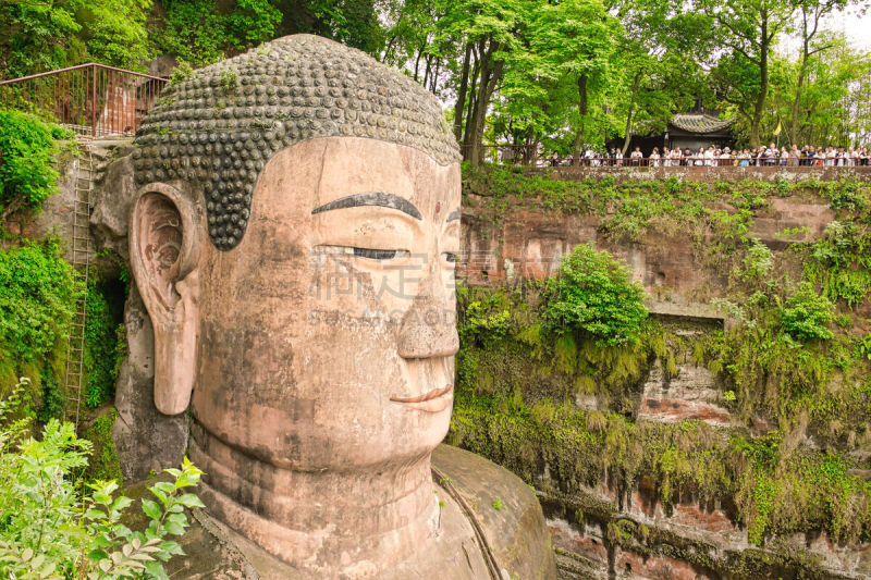 乐山大佛,风景,佛,旅行者,户外,著名景点,传统,古代文明,建筑