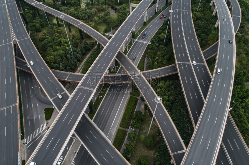 公路,高架道路,航拍视角,卡车,汽车,交通,现代,无人机,商业金融和工业,户外