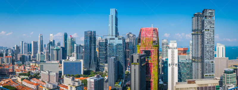 新加坡,全景,航拍视角,市区,苹果核,在上面,未来,高视角,夏天,都市风景