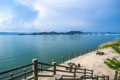 风景,浙江省,自然美,千岛湖,水,天空,美,水平画幅,夏天,水库