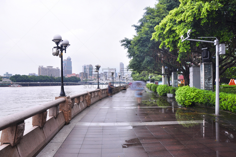 雨,广东省,广州,珀尔里福,河岸,修改系列,水,天空,美,暴风雨