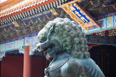青铜,狮子,颐和园,动物嘴,水平画幅,昆明湖,无人,动物身体部位,户外,动物形象