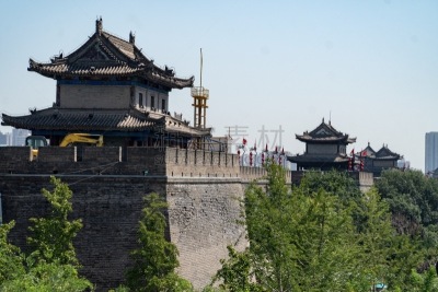 西安,南,进口标志,传统,灯笼,照明设备,砖,陕西省,著名景点,明朝风格