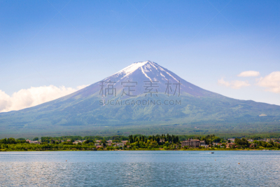 富士山,夏天,天空,日本,火山,山,蓝色,白昼,美原,雪山