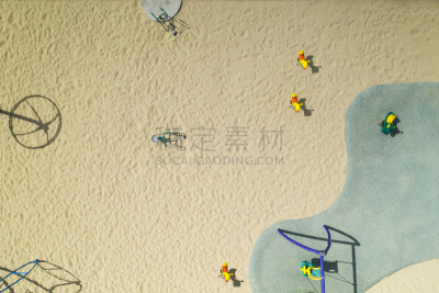 学校操场,航拍视角,童年,空的,公园,社区,户外,跷跷板,建筑,乐趣