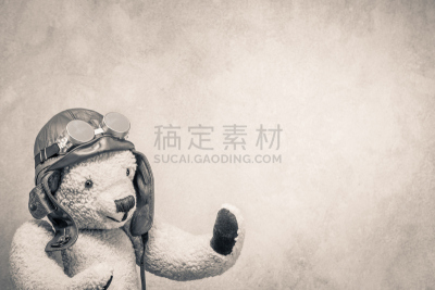 泰迪熊,玩具,棕褐色调,皮革,飞行风镜,外立面,过时的,复古,摄影,复古